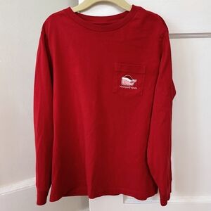 Vineyard Vines Christmas Red Long Sleeve Tee